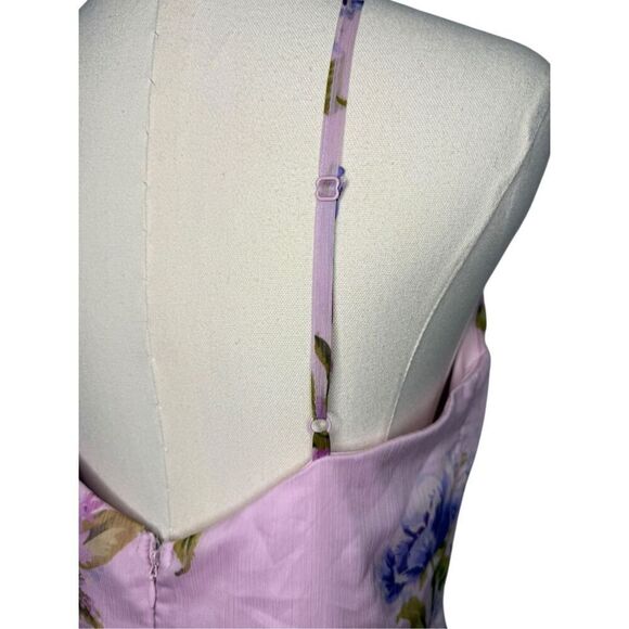 Lulus Women’s Large Maxi Dress Romantic Light Pink Floral Print Halter Neck NEW - Picture 8 of 11